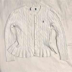 Polo Ralph Lauren white Cable knit cardigan